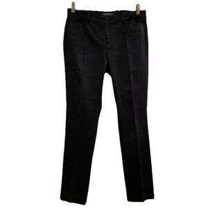 LAUREN RALPH LAUREN Black Jacquard Straight Leg Chino Pants Sz 4